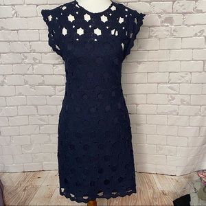 Aqua Navy Hexagon Lined Dress Size XS (0-2)